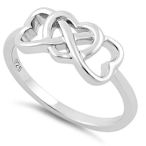 Sterling Silver Infinity Hearts Ring