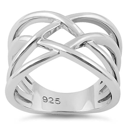 Sterling Silver Interwoven Wavelength Ring for Sale