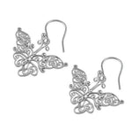 Sterling Silver Intricate Butterfly Hook Earrings