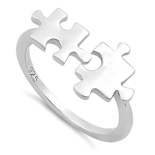 Sterling Silver Jigsaw Pieces Ring