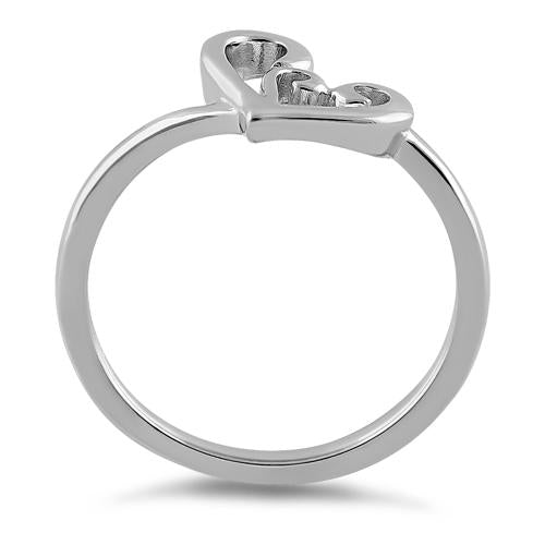 Sterling Silver Lavish Curly Heart Ring