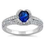 Sterling Silver Lavish Oval Blue CZ Ring