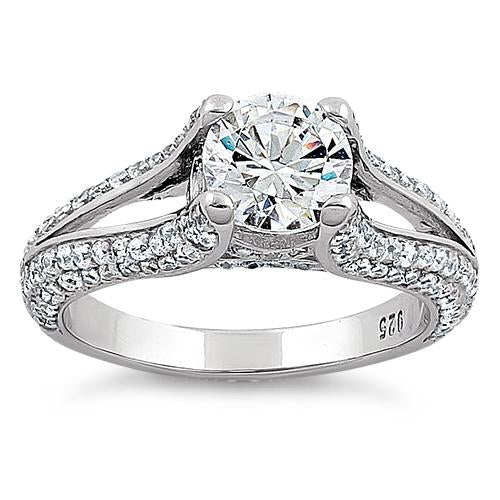 Sterling Silver Lavish Round Cut Clear CZ Ring