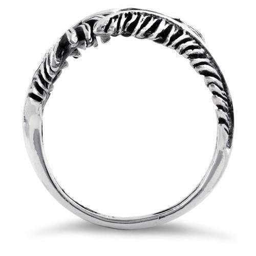 Sterling Silver Leaf Flower Ring