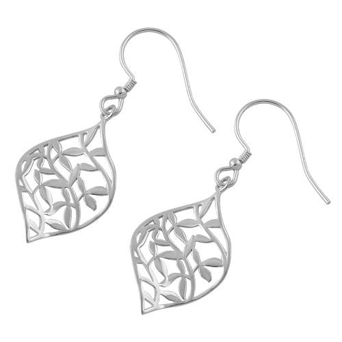 Sterling Silver Leaves Hook Earrings