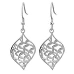 Sterling Silver Leaves Hook Earrings