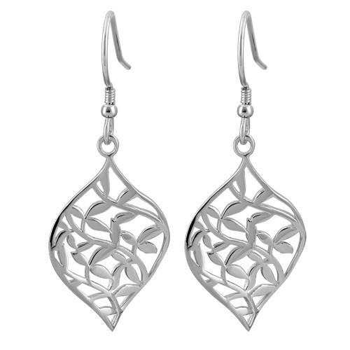 Sterling Silver Leaves Hook Earrings