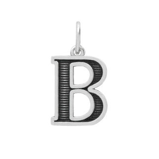 Sterling Silver Letter B Oxidized Pendant