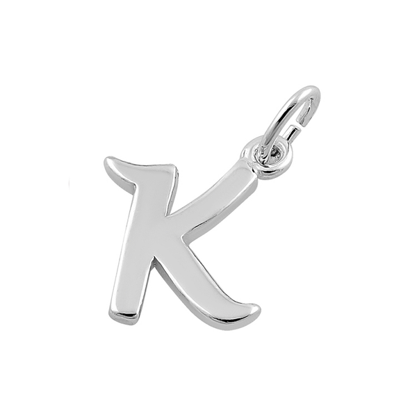 Sterling Silver Letter K Pendant