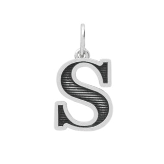 Sterling Silver Letter S Oxidized Pendant