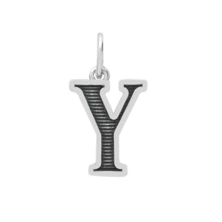 Sterling Silver Letter Y Oxidized Pendant