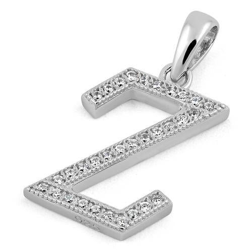 Sterling Silver Letter Z CZ Pendant