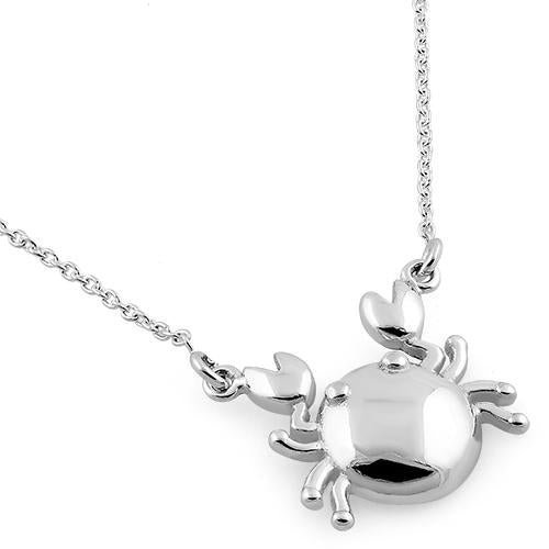 Sterling Silver Cancer Zodiac Sign Necklace