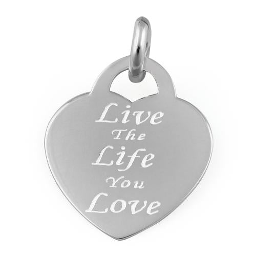 Sterling Silver "Live The Life You Love" Pendant