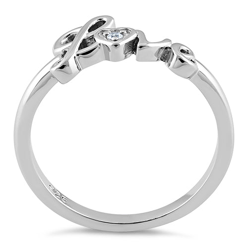 Sterling Silver Love CZ Ring