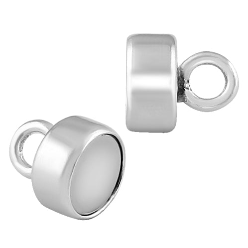 Sterling Silver Magnetic Clasp 4.5mm Button Shape - PACK OF 2 PAIRS