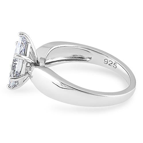 Sterling Silver Marquise Clear CZ Ring