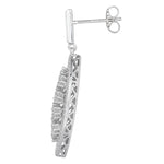 Sterling Silver Marquise CZ Dangle Earrings