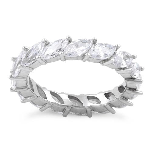 Sterling Silver Marquise CZ Eternity Ring