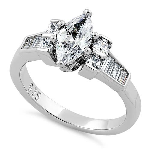 Sterling Silver Marquise CZ Ring