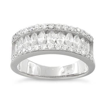 Sterling Silver Marquise CZ Ring