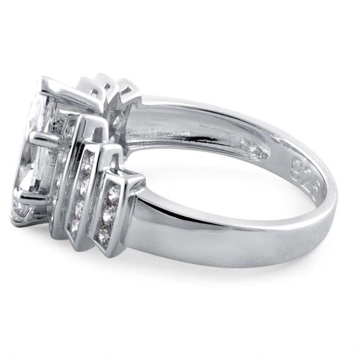 Sterling Silver Marquise CZ Engagement Ring