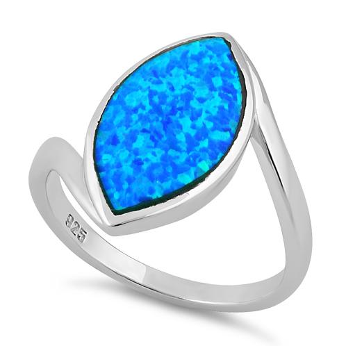 Sterling Silver White Lab Opal Chevron Ring, Opal Ring, Silver - Foto 3