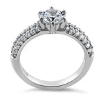 Sterling Silver Marvelous Round Cut Clear CZ Engagement Ring