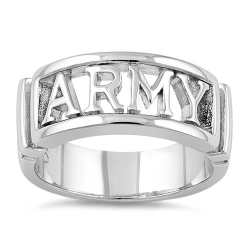 Sterling Silver Men's ARMY Ring