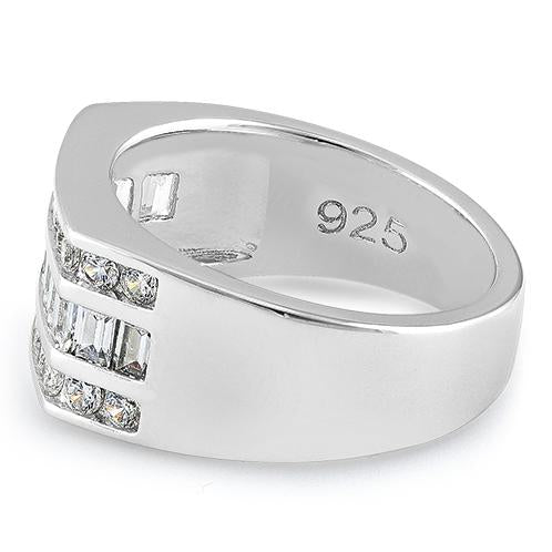 Sterling Silver Men's Engagement CZ Rings