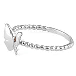 Sterling Silver Monarch Butterfly Brown CZ Ring
