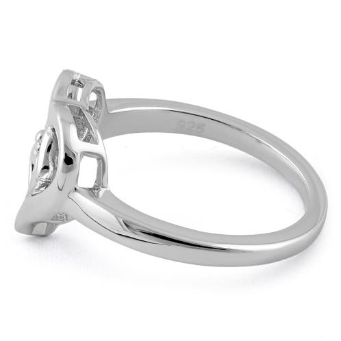 Sterling Silver Mother and Child Heart Ring