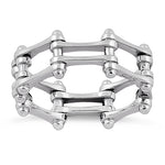Sterling Silver Motorcycle Chain Ring