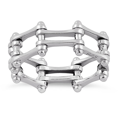 Sterling Silver Motorcycle Chain Ring