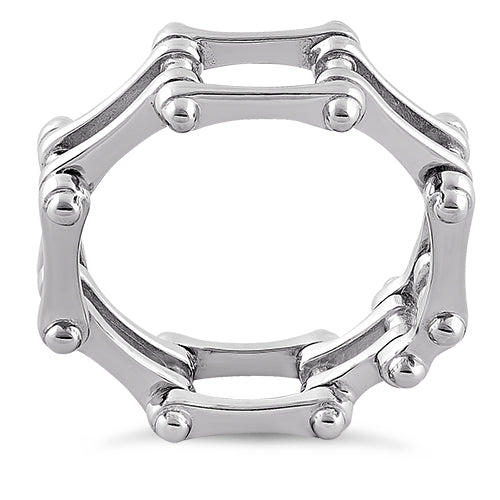 Sterling Silver Motorcycle Chain Ring
