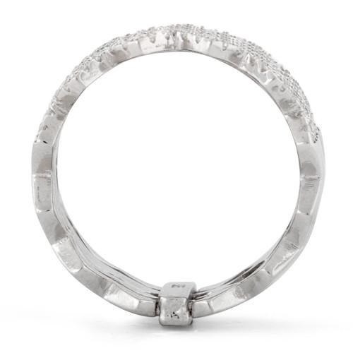 Sterling Silver Movable Zig Zag CZ Ring