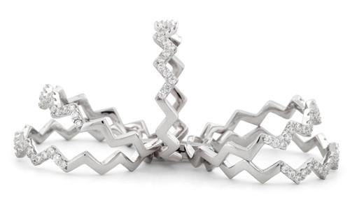 Sterling Silver Movable Zig Zag CZ Ring