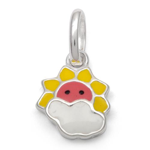 Sterling Silver Multi Color Enamel Sunshine Small Charm