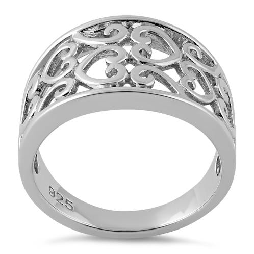 Sterling Silver Multiple Hearts Ring