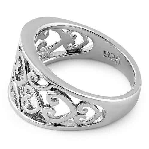 Sterling Silver Multiple Hearts Ring