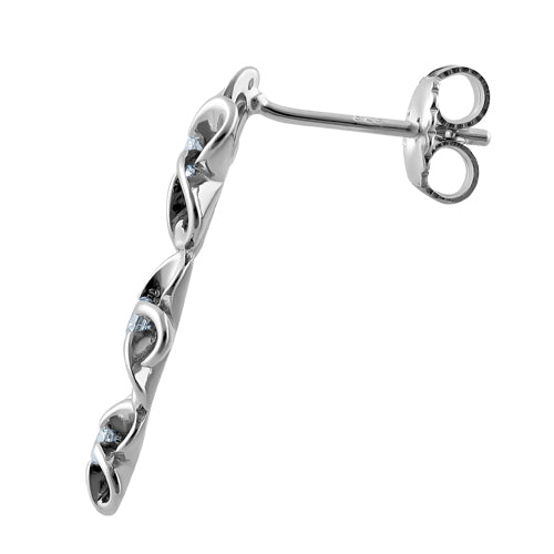 Sterling Silver Multiple Plumeria Stud Earrings