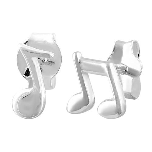 Sterling Silver Music Note Earrings