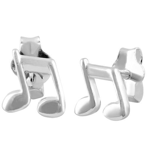 Sterling Silver Music Note Earrings