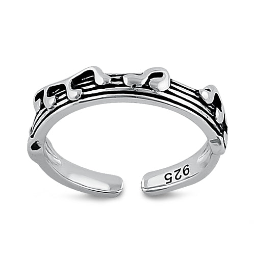 Sterling Silver Musical Note Toe Ring