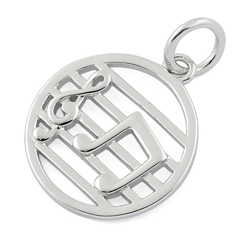 Sterling Silver Musical Notes Pendant