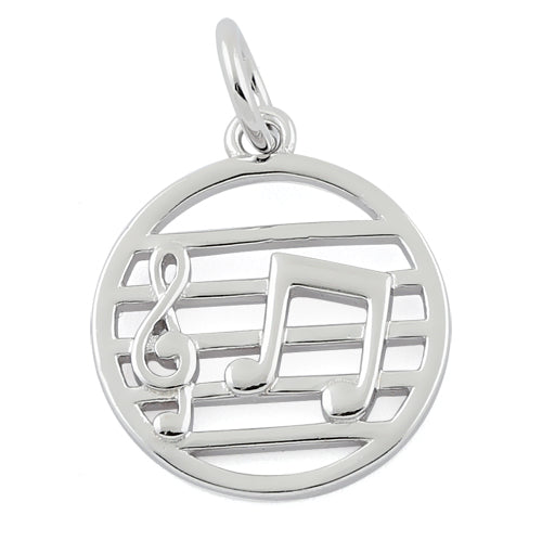 Sterling Silver Musical Notes Pendant