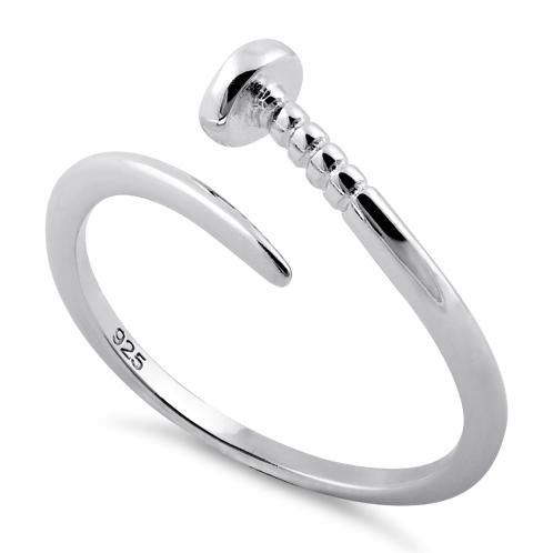 Sterling Silver Nail Adjustable Ring