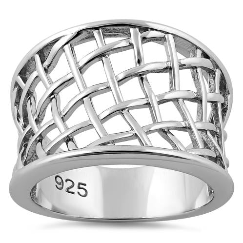 Silver net ring
