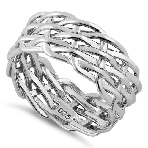 Sterling Silver Net Weaving Ring