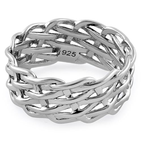 Sterling Silver Net Weaving Ring